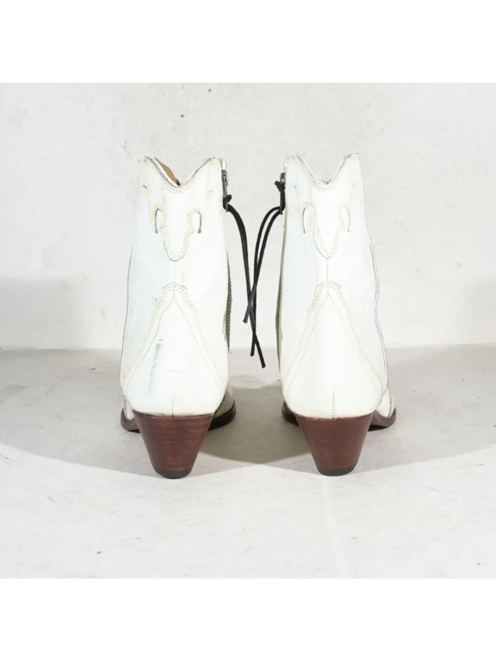 Free People White Leather Western Ankle Boots Womens 9.5 - Picture 4 of 8